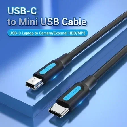 Vention Cable USB-C a Mini USB 2.0, 1m, Negro